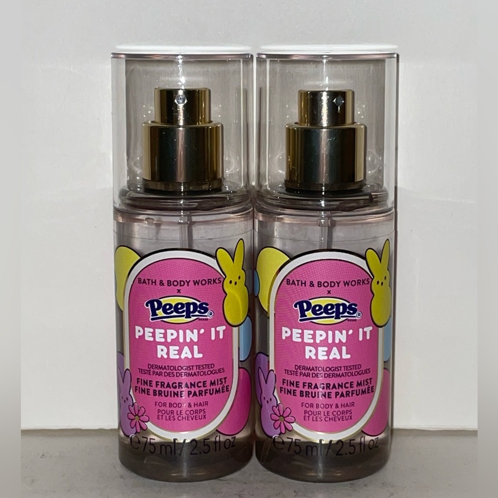 Bath & Body Works 2x Peeps Peepin It Real Fragrance Mist 2.5oz Travel Size New